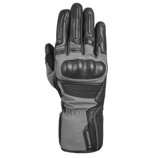 OXFORD PROMOTION LEATHER/TEXTILE WINTER GLOVES LONG HEXHAM WP (WATERPROOF) COLOUR BLACK/GREY SIZE L