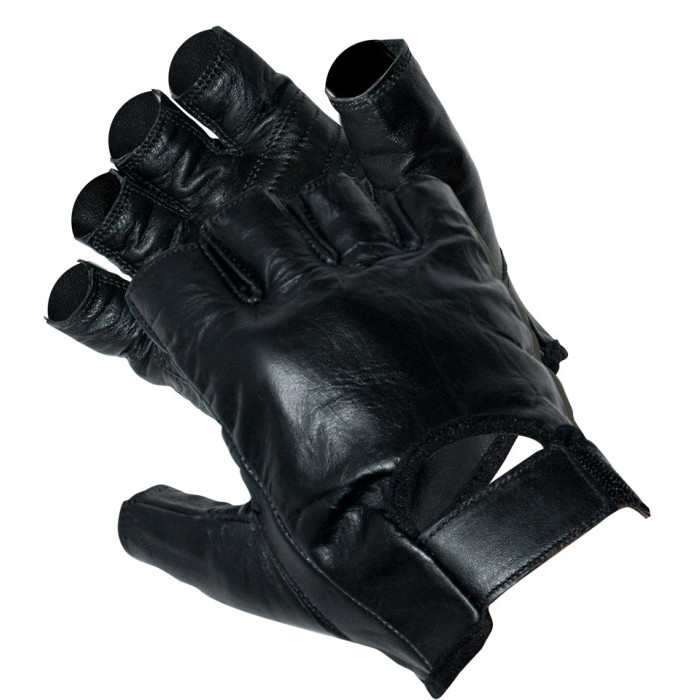 POLEDNIK SALE LEATHER GLOVES / GLOVES CHOPPER FINGERLESS COLOR BLACK JUNIOR SIZE 4