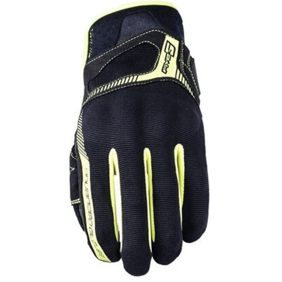FIVE GLOVES RS3 EVO TEXTILE GLOVES COLOR BLACK / FLUO YELLOW SIZE 9
