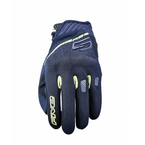 FIVE GLOVES RS3 EVO TEXTILE GLOVES COLOUR BLACK / FLUO YELLOW SIZE 8