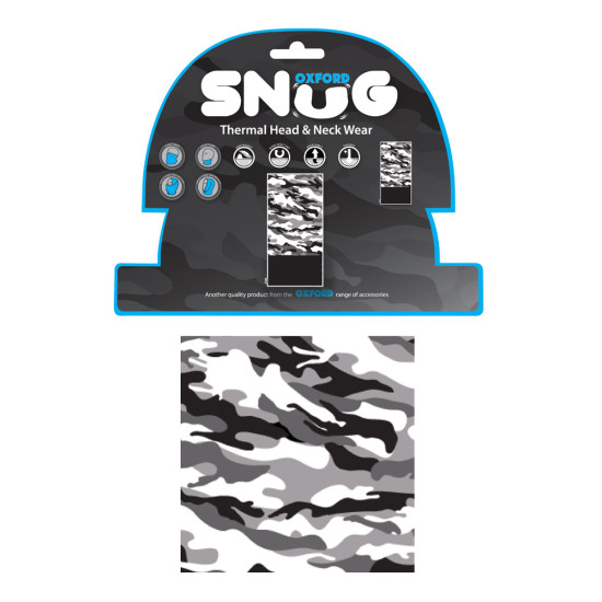 OXFORD SNUG CAMO antkaklis baltas / juodas / pilkas universalus dydis