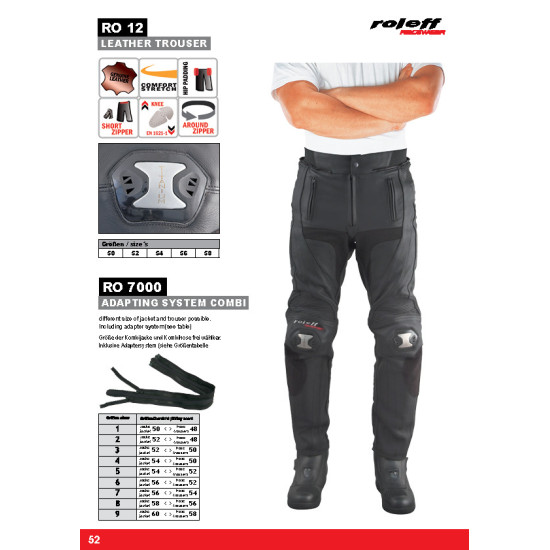 ROLEFF SALE LEATHER TROUSERS MODEL RO12 COLOR BLACK SIZE 58