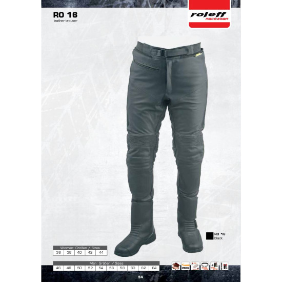 ROLEFF SALE LEATHER TROUSERS MODEL RO16 COLOR BLACK SIZE 50