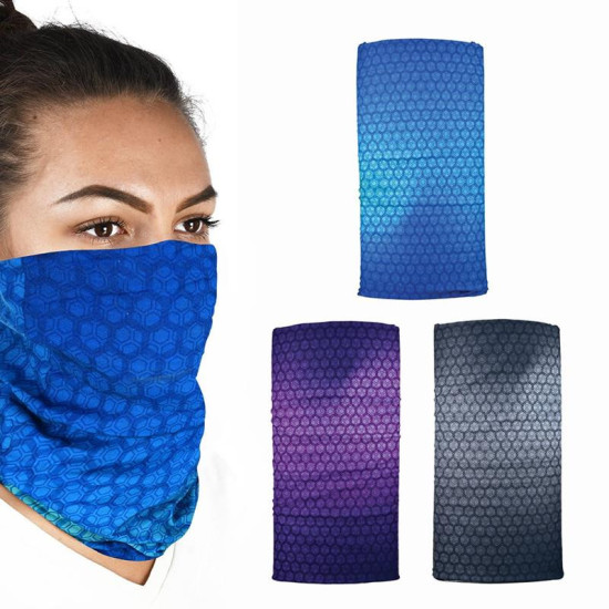 OXFORD MULTIFUNCTIONAL COLLAR WINDPROOF COMFY PRISMATIC 3 PIECES IN A PACK COLOR GREY / PURPLE / BLUE