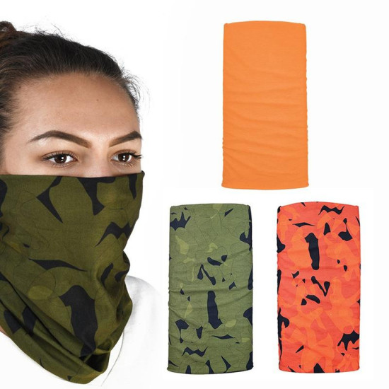 Daugiafunkcinė, vėjui atspari „OXFORD“ apykaklė „COMFY HAVOC ORANGE“, 3 vnt. pakuotėje, maskuojamoji / raudona / oranžin