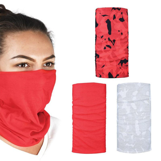 OXFORD MULTIFUNCTIONAL WINDPROOF COLLAR COMFY HAVOC RED 3 PIECES IN A PACK COLOR CAMO / RED