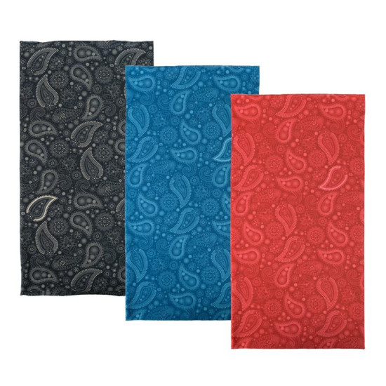 OXFORD MULTIFUNCTIONAL COLLAR WINDPROOF COMFY OXFORD PAISLEY 3 PIECES IN A PACK COLOR BLACK / BLUE / RED