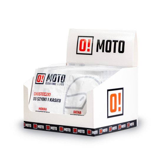 „OMOTO“ šalmo valymo servetėlių rinkinys, 20 vnt., drėgnos ir sausos. „O!MOTO“ valymo servetėlės, didelė pakuotė, ideali