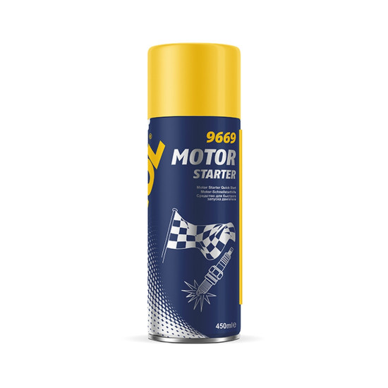 „MANNOL MOTO STARTER“ (SAVINIO UŽVEDIMO – LENGVINA VARIKLIO UŽVEDIMĄ) PURŠKALAS 450 ML (9669) (12)