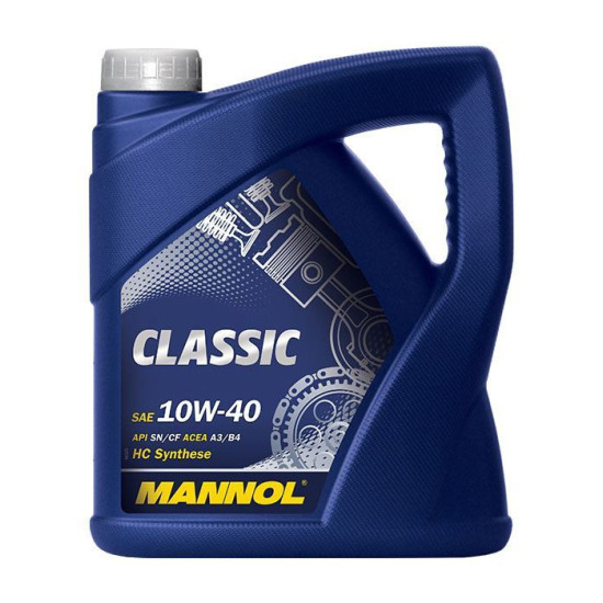 MANNOL automobilio variklio alyva 10W40 CLASSIC SN / CH-4 4 litrai (7501) (pusiau sintetinė)