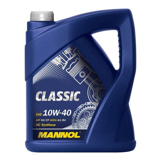 MANNOL automobilio variklio alyva 10W40 CLASSIC SN / CH-4 5 litrai (7501) (pusiau sintetinė)