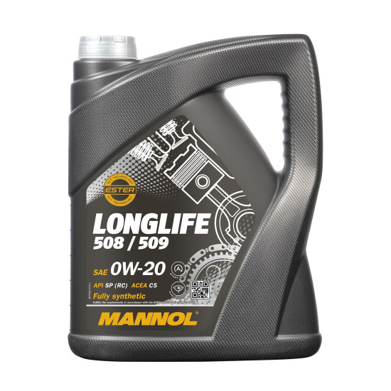 „MANNOL“ automobilių variklio alyva 0W20 LONGLIFE 508 / 509 5 litrai (7722) (sintetinė)