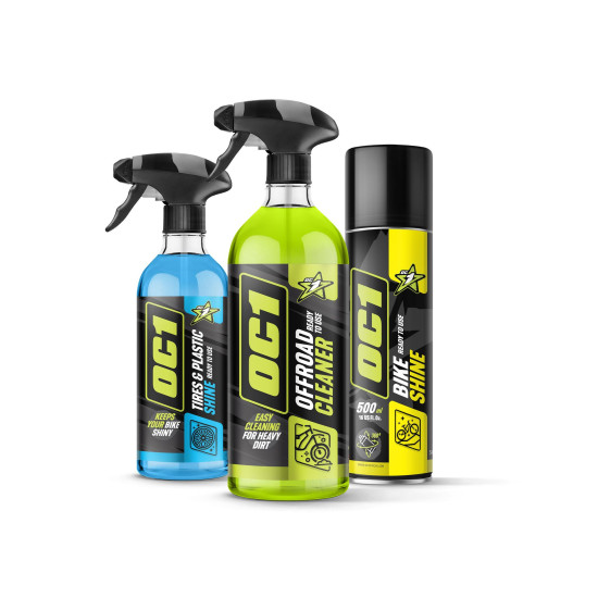 OC1 OFFROAD SET MUST HAVE Offroad Cleaner 0.95L + Tires Plastic Shine 0.45L + Bike Shine 500ml