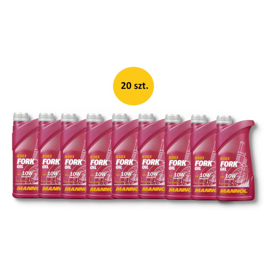 MANNOL OIL FOR TELESCOPES / SHOCK ABSORBERS / SUSPENSION FORK OIL SAE 10W 1L - CARTON 20 PIECES (PACKAGE)