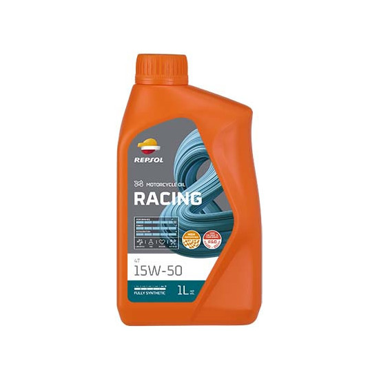 REPSOL ENGINE OIL 4T RACING 15W50 1L MA2 SYNTHETIC (12) REPLACES RP160M51