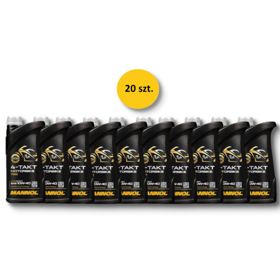MANNOL MOTOR OIL 4T MOTORBIKE 10W40 1L ESTER + MA2 SYNTHETIC (7812) (20) (API SN) - CARTON 20 PIECES (PACKAGE)