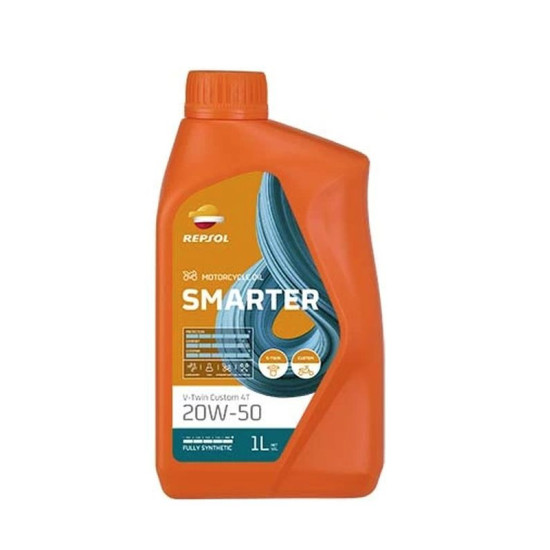 REPSOL 4T SMARTER CUSTOM V-TWIN ENGINE OIL 20W50 1L MA2 SEMI-SYNTHETIC (12) - REPLACES RP185Q51