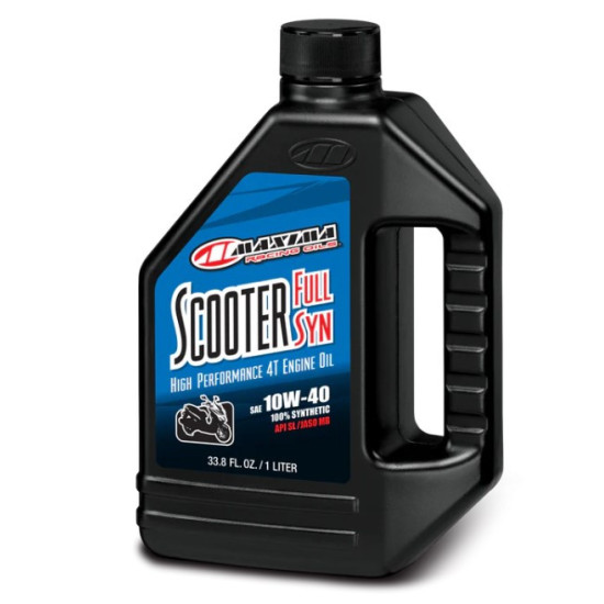 „MAXIMA RACING OILS“ SINTETINĖ MOTORINĖ ALYVA MOTOROLERIAMS, FULL SYN 10W40, 1 LITRAS (12) (AKC)