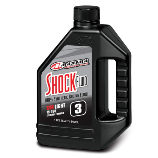 MAXIMA RACING OILS SYNTHETIC RACING SHOCK FLUID LIGHT 3WT 946 ML (1 LITER) (12) (AKC)