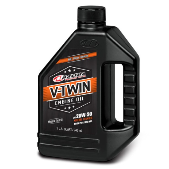 MAXIMA RACING OILS V-TWIN MINERAL ENGINE OIL 20W50 1 LITER (12) (AKC)