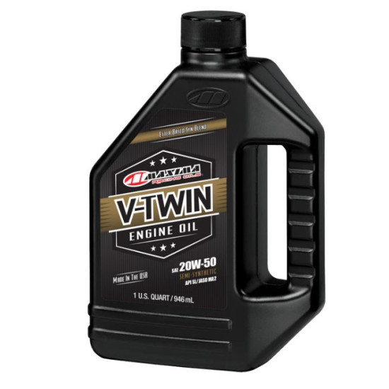 MAXIMA RACING OILS SEMI-SYNTHETIC MOTOR OIL V-TWIN SYNTHETIC BLEND 20W50 1 LITER (12) (AKC)