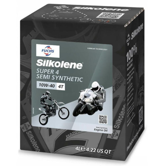 SILKOLENE FUCHS SEMI-SYNTHETIC MOTOR OIL SUPER 4 10W40 4T 4L