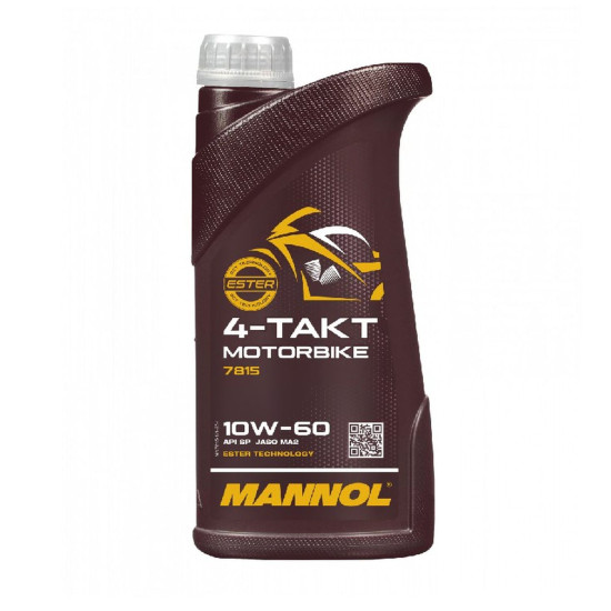 MANNOL ENGINE OIL 4T MOTORBIKE 10W60 1L SYNTHETIC ESTER TECHNOLOGY (JASO MA / MA2) (7815) (20)