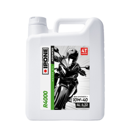 IPONE R4000 10W40 SEMI-SYNTHETIC PLUS MOTOR OIL 4L (ESTER, MA2) (AKC) (15) REPLACES 800030