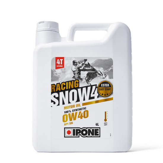 IPONE SNOW RACING 4T 0W40 sniego motociklų alyva, 100 % sintetinė, 4 l (-45°C) (AKC) (6)
