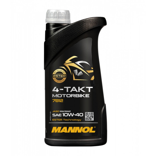 MANNOL VARIKLIŲ ALYVA 4T MOTOCIKLUI 10W40 1L ESTER + MA2 SINTETINĖ (7812) (20) (API SN)