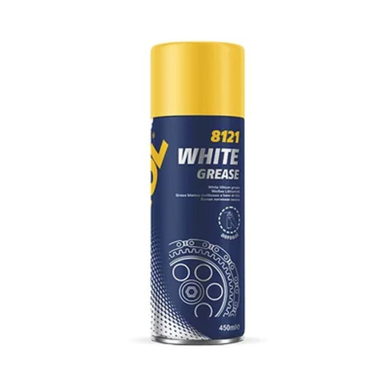 MANNOL WHITE GREASE 450ML - WHITE UNIVERSAL GREASE (SPRAY) (8121) - CARTON 24 PIECES (PACKAGE)