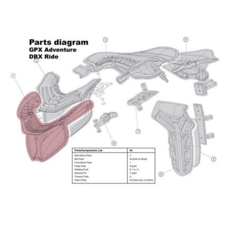 LEATT replacement neck protector GPX ADVENTURE II size S (spare parts)