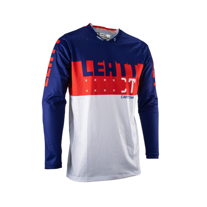 LEATT (2023) marškinėliai MOTO 4,5 LITE JERSEY ROYAL spalva tamsiai mėlyna/raudona/balta dydis XL