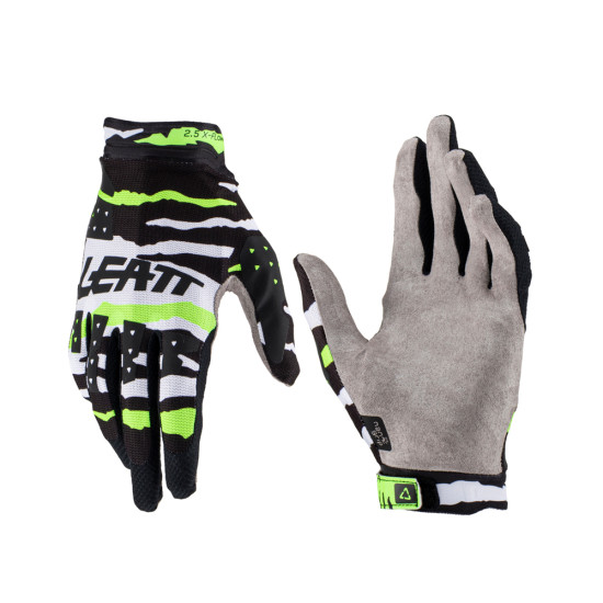 LEATT (2023) gloves MOTO 2.5 X-FLOW GLOVE TIGER color black/white/green FLUO size L