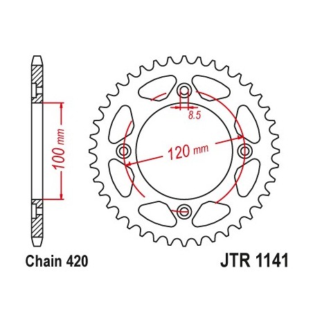 Beta RR 50 rear drive sprocket