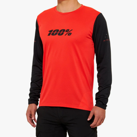100 PERCENT SALE MTB CYCLING JERSEY RIDECAMP RED / BLACK SIZE M