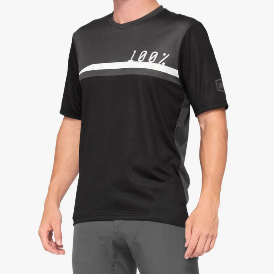 100 PERCENT SALE MTB CYCLING JERSEY AIRMATIC BLACK / CHARCOAL SIZE L