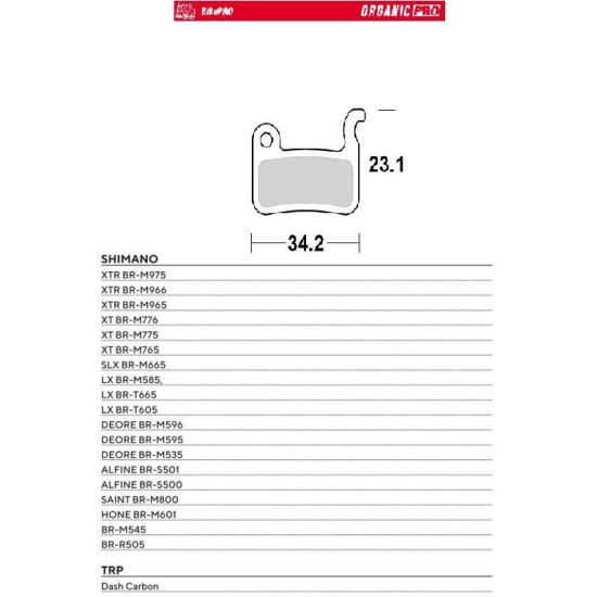 MOTO-MASTER SALE BIKE PRO ORGANIC PRO BICYCLE BRAKE PADS FITS SHIMANO XTR BR-M975, BR-M966, BR-M965, XT BR-M776, BR-M775