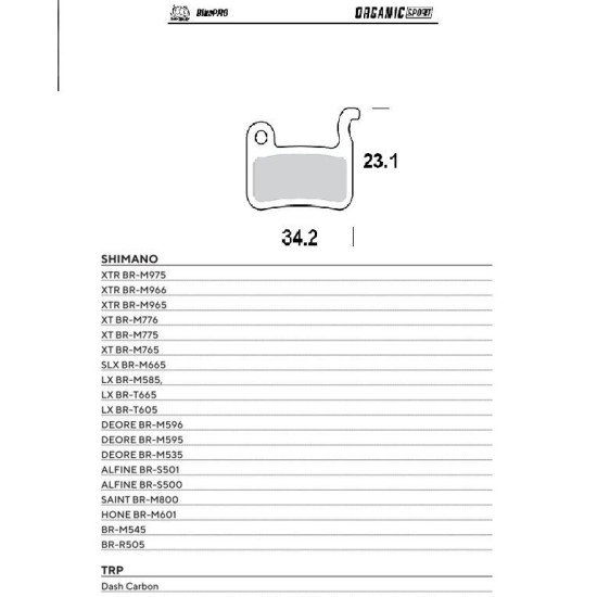 MOTO-MASTER SALE BIKE PRO ORGANIC SPORT BICYCLE BRAKE PADS FITS SHIMANO XTR BR-M975, BR-M966, BR-M965, XT BR-M776, BR-M7