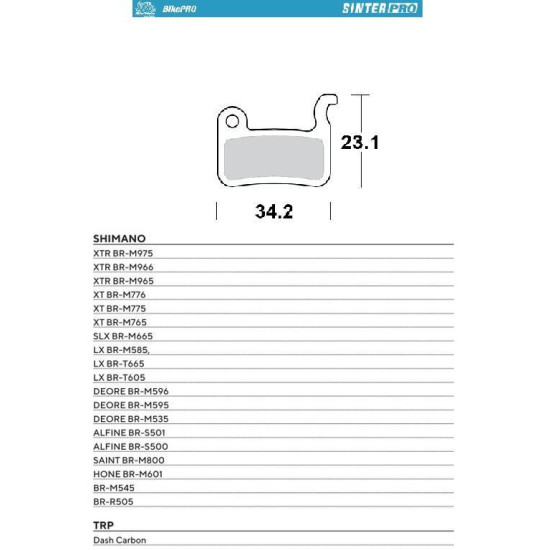 MOTO-MASTER SALE BIKE PRO BICYCLE BRAKE PADS SINTER PRO METALLIC FITS SHIMANO XTR BR-M975, BR-M966, BR-M965, XT BR-M776,