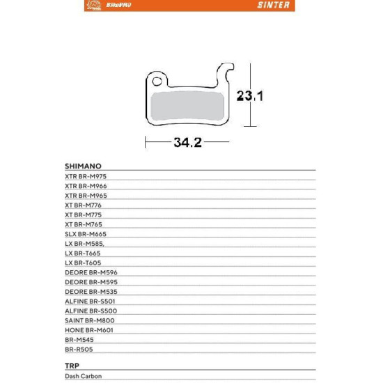 MOTO-MASTER SALE BIKE PRO BICYCLE BRAKE PADS SINTER METALLIC FITS SHIMANO XTR BR-M975, BR-M966, BR-M965, XT BR-M776, BR-