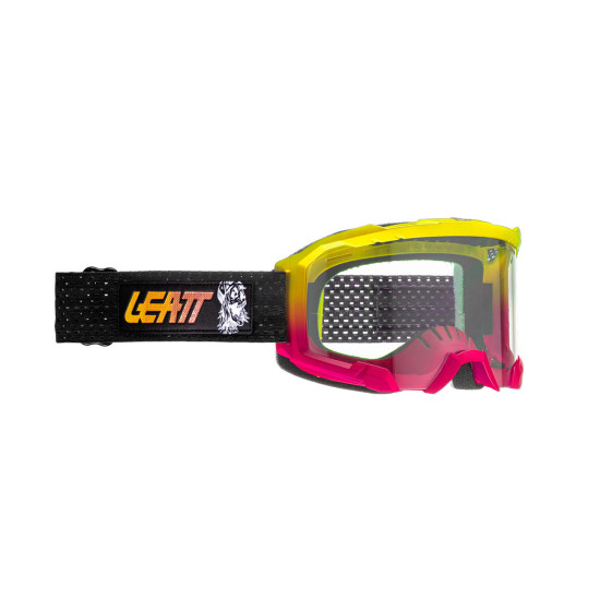 LEATT VELOCITY 4.0 MTB IRIZ GOGGLE 80'S SKULL BLUE UC 26% - COLOR YELLOW / PINK / BLACK MIRROR LENS BLUE / PINK