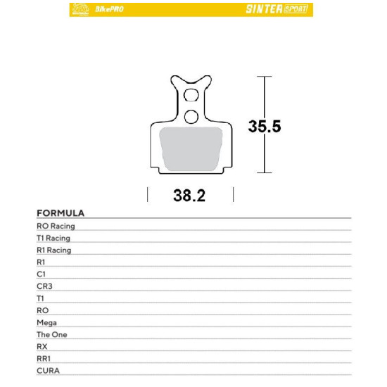 MOTO-MASTER SALE BIKE PRO SINTER SPORT METALLIC BICYCLE BRAKE PADS FITS FORMULA CURA, RO RACING, T1 RACING, R1 RACING, R
