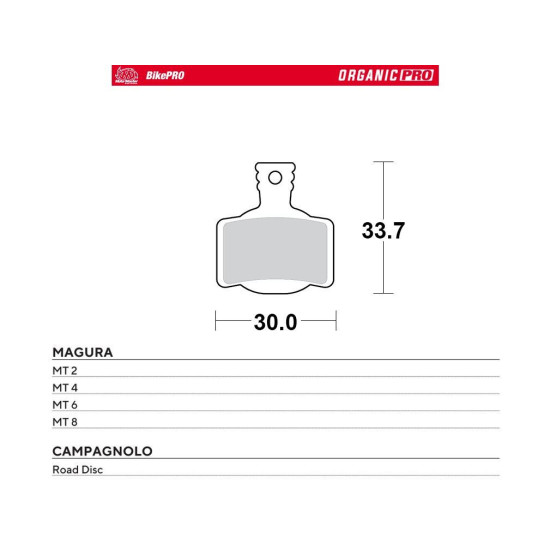 MOTO-MASTER SALE BIKE PRO ORGANIC PRO BICYCLE BRAKE PADS FITS MAGURA MT 2, MT 4, MT 6, MT 8, CAMPAGNOLO ROAD DISC