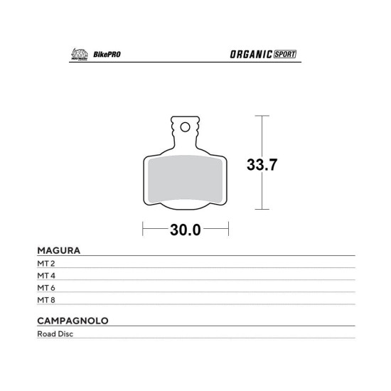 MOTO-MASTER SALE BIKE PRO ORGANIC SPORT BICYCLE BRAKE PADS FITS MAGURA MT 2, MT 4, MT 6, MT 8, CAMPAGNOLO ROAD DISC