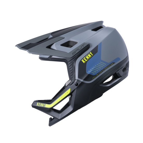 KENNY RACING SALE MTB CYCLING HELMET MODEL SPLIT GRAPHIC GREY COLOR GRAY / BLACK / BLUE / YELLOW SIZE XL ( 61 - 62 CM )