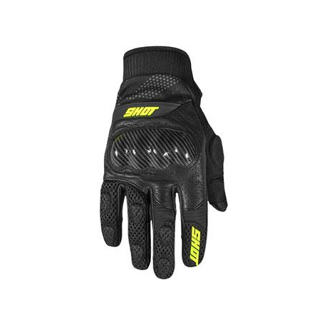 SHOT RACING (2022) pirštinės CROSS/ENDURO GLOVES STUNTER CE NEON YELLOW spalva juoda/geltona FLUO dydis 8