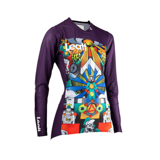 LEATT CYCLING JERSEY (WOMEN'S) MTB GRAVITY 4.0 JERSEY AREA 51 COLOR PURPLE SIZE XS