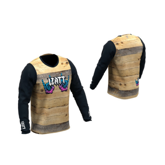 LEATT MTB GRAVITY 3.0 JERSEY WOODY BLACK / BROWN SIZE S