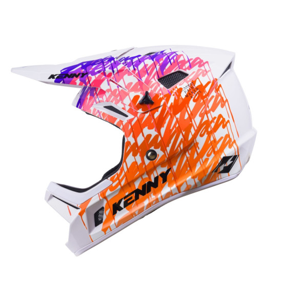Kenny Racing MTB dviračio šalmas „Decade Graphic Lunis“ baltas, S dydis (MIPS)